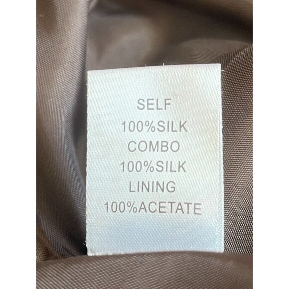 OC Silk Party Cocktail Dress Size 10 Brown Purple Gold Sleeveless - Picture 10 of 10